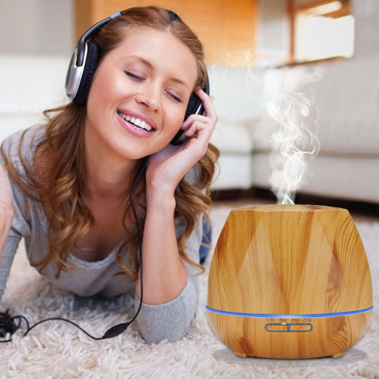 Peach Shape Wood Grain Remote Control Ultrasonic Humidifier Aromatherapy Machine Automatic Alcohol Sprayer with LED Lights, Capacity: 400mL, EU Plug (Dark Wood Color), Diamond Dark Wood Color, Diamond Light Wood Color, Peach Shape Dark Wood Color