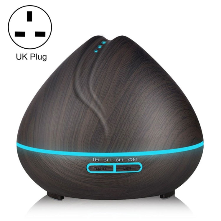 Peach Shape Wood Grain Remote Control Ultrasonic Humidifier Aromatherapy Machine Automatic Alcohol Sprayer with LED Lights, Capacity: 400mL, UK Plug (Dark Wood Color), Peach Shape Dark Wood Color, Peach Shape Light Wood Color, Diamond Dark Wood... Peach Shape Dark Wood Color HC9143CC