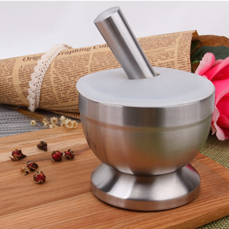 Kitchen Stainless Steel Garlic Food Mortar with Cover, Size: Small, Size: Large Size: Small HC9317A