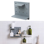 Plastic Board Living Room Bathroom Kitchen Wall Decoration Storage Shelf Grey