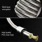 1.5m Flexible Stainless Steel Showerhead Hose Pipe Double Interlock Copper Interface Anti Burst Bath Water Pipe, 1.5m (Double Interlock)