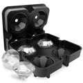 New 4 Cavity Diamond Shape 3D Ice Cube Mold Maker Bar Party Silicone Trays Chocolate Mold Kitchen Tool, Diamond Shape Diamond Shape