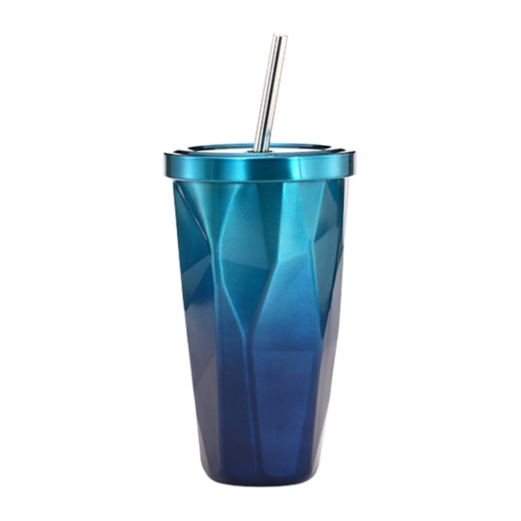 500ml Irregular Double Layer 304 Stainless Steel Sippy Cup – Durable Build, Easy to Use Blue