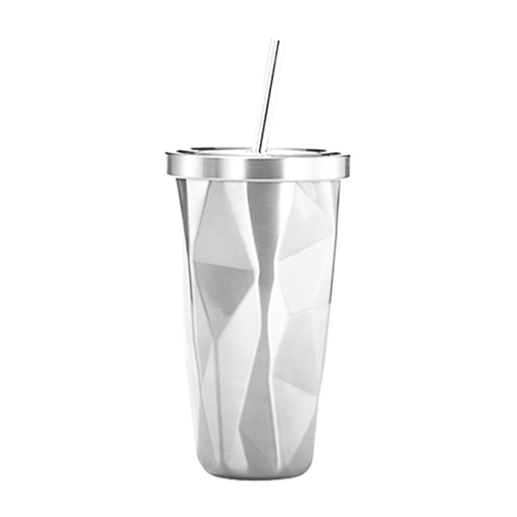 500ml Irregular Double Layer 304 Stainless Steel Sippy Cup White