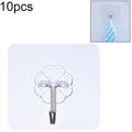 10pcs PVC + Stainless Steel Thin Plum Shape Seamless Adhesive Hook Waterproof Transparent Strong Stick Hook Kitchen Wall Mount, Thin Thin
