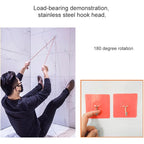 10pcs PVC + Stainless Steel Thin Plum Shape Seamless Adhesive Hook Waterproof Transparent Strong Stick Hook Kitchen Wall Mount, Thin