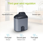 Portable Creative Hanging Waist USB Fan with Three Adjustable Wind Speed, Black, Grey