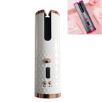 USB Charging Automatic Hair Curler Portable Mini Wireless Multi-function Curling Iron with LCD Display – Durable Build, Easy to Use White