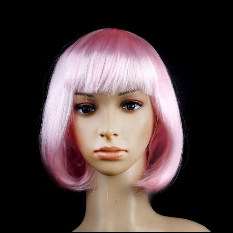 Party Cosplay Headwear Straight Short PET Wigs for Female(Lavender) – Durable Build, Easy to Use Pink