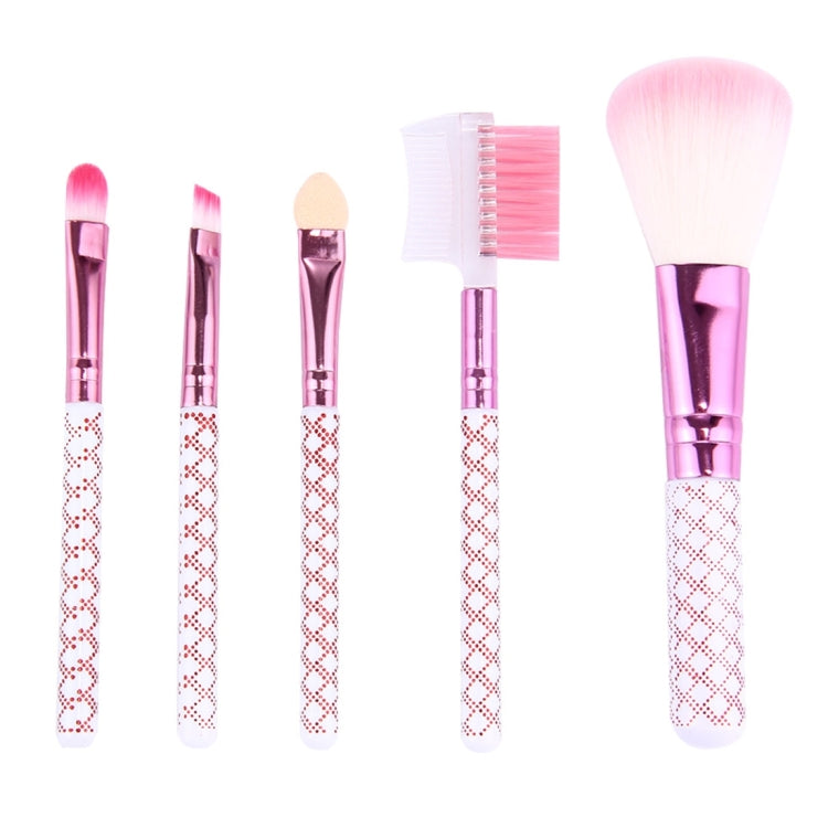 5 in 1 Pink Stripes Pattern Professional Makeup Tool Kit Default Title