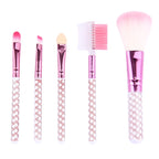 5 in 1 Pink Stripes Pattern Professional Makeup Tool Kit Default Title
