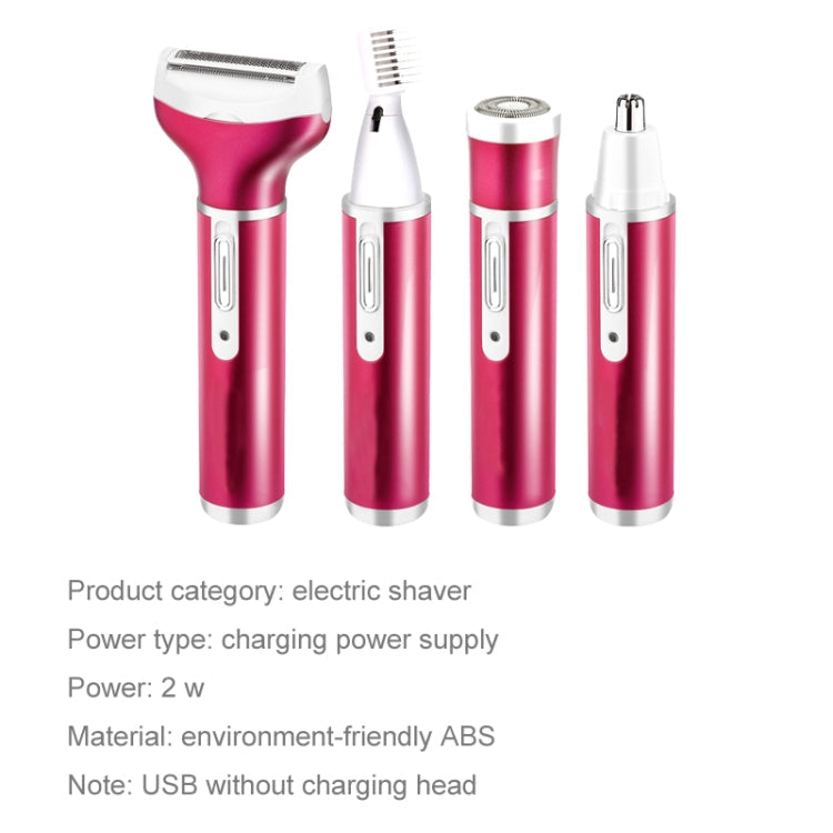 4 In 1 USB Rechargeable Vibrissa Eyebrows Trimmer Body Hair Denuding Machine Set with USB Cable, 4 In 1 – Durable Build, Easy to Use