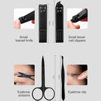 12 in 1 Advanced Stainless Nail Care Clipper Pedicure Manicure Kits with Leather Case, Red+Black