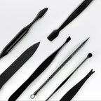 12 in 1 Advanced Stainless Nail Care Clipper Pedicure Manicure Kits with Leather Case, Red+Black