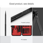 12 in 1 Advanced Stainless Nail Care Clipper Pedicure Manicure Kits with Leather Case, Red+Black