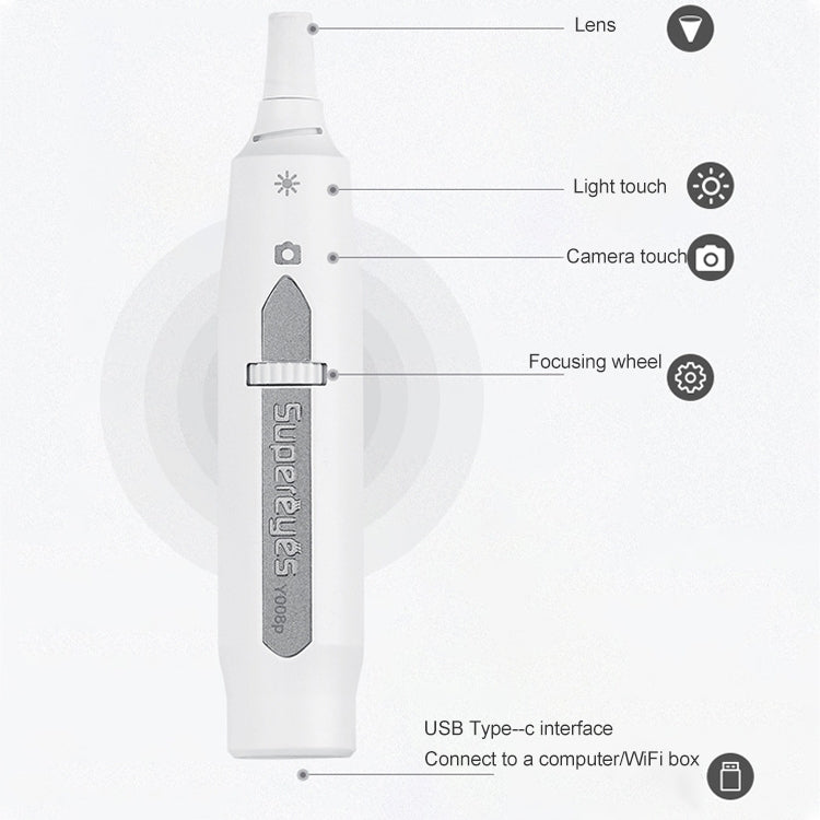 Supereyes Y008P Ear Nose Mouth Wireless Digital Electronic Endoscope, Y008P