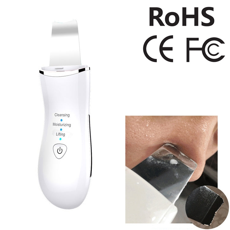 BLK-D016 Ultrasonic Beauty Shovel Skin Machine Vibration Household Facial Cleaning and Washing Massage Instrument Beauty Instrument – Durable Build, Easy to Use White