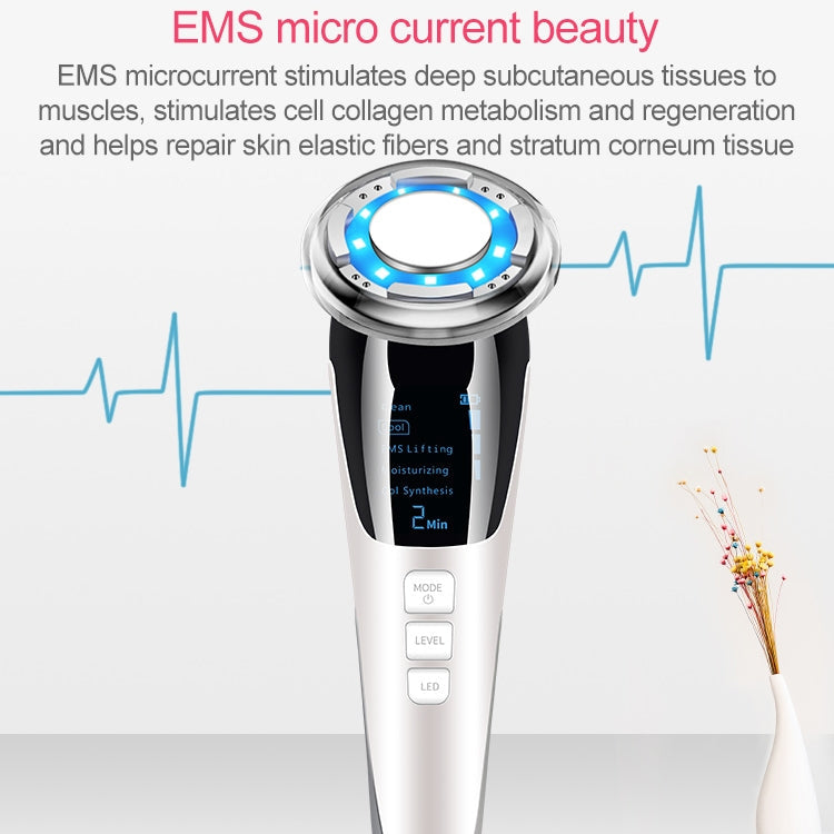 BLK-D818 Facial Beauty Instrument Hot and Cold Color Skin Rejuvenation Instrument EMS Micro Current Beauty Introduction Instrument, BLK-D818 (Pink), BLK-D818 (White)