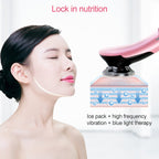 BLK-D818 Facial Beauty Instrument Hot and Cold Color Skin Rejuvenation Instrument EMS Micro Current Beauty Introduction Instrument, BLK-D818 (Pink), BLK-D818 (White)