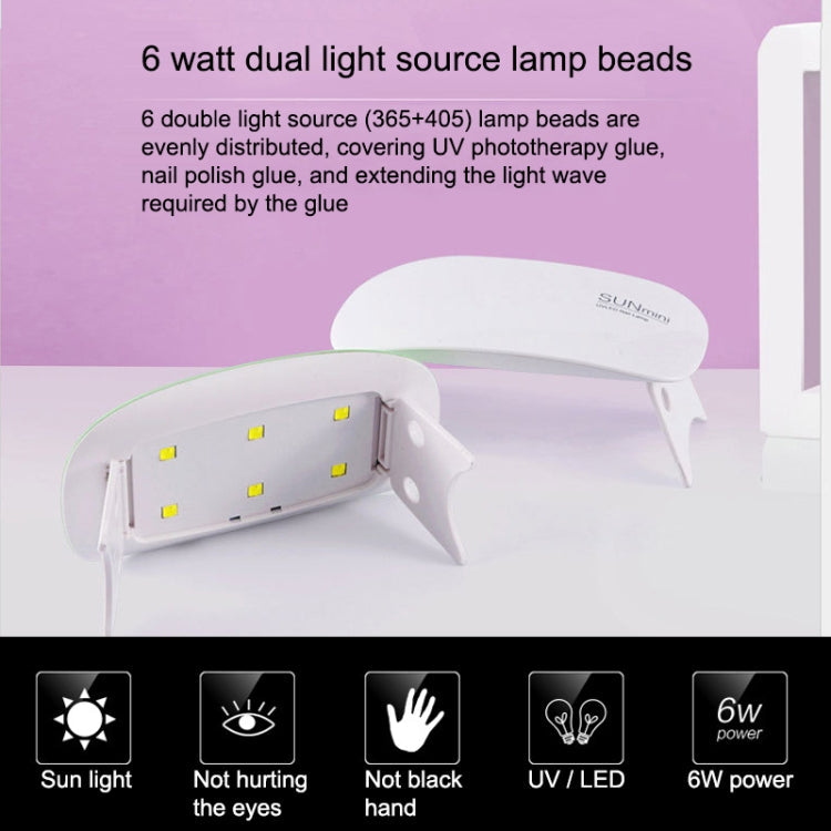 SUN mini 2 6W UV + LED USB Nail Lamp Fingernail Gel Curing Dryer – Durable Build, Easy to Use