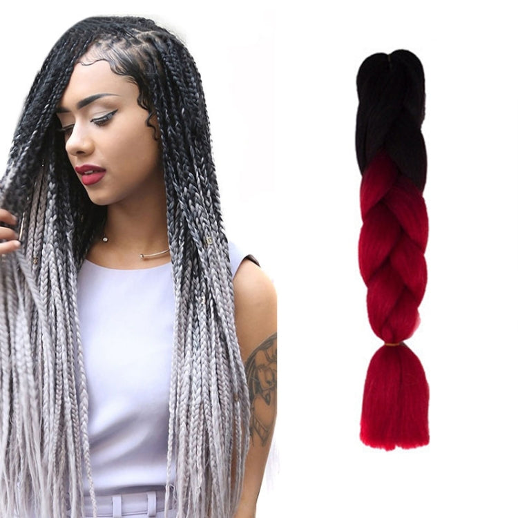 Fashion Color Gradient Individual Braid Wigs Chemical Fiber Big Braids, Length: 60cm(04 Black+Red), 04, 05, 07, 09, 10, 11, 12, 13, 14, 19, 20, 22, 23, 24, 32, 33, 39, 40, 41, 48, 52, 53, 55, 57 04 HCB3620A