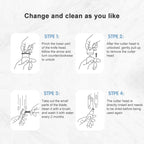 Original Xiaomi Youpin ShowSee DC 1.5V 2W Portable Waterproof Safe Electric Nose Hair Trimmer Shave Blade, C1-BK