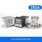 2700W REX-C100 Thermostat + Heat Sink + Thermocouple + SSR-25 DA Solid State Module Intelligent Temperature Control Kit, 25DA