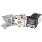 11000W REX-C100 Thermostat + Heat Sink + Thermocouple + SSR-100 DA Solid State Module Intelligent Temperature Control Kit, 100DA 100DA