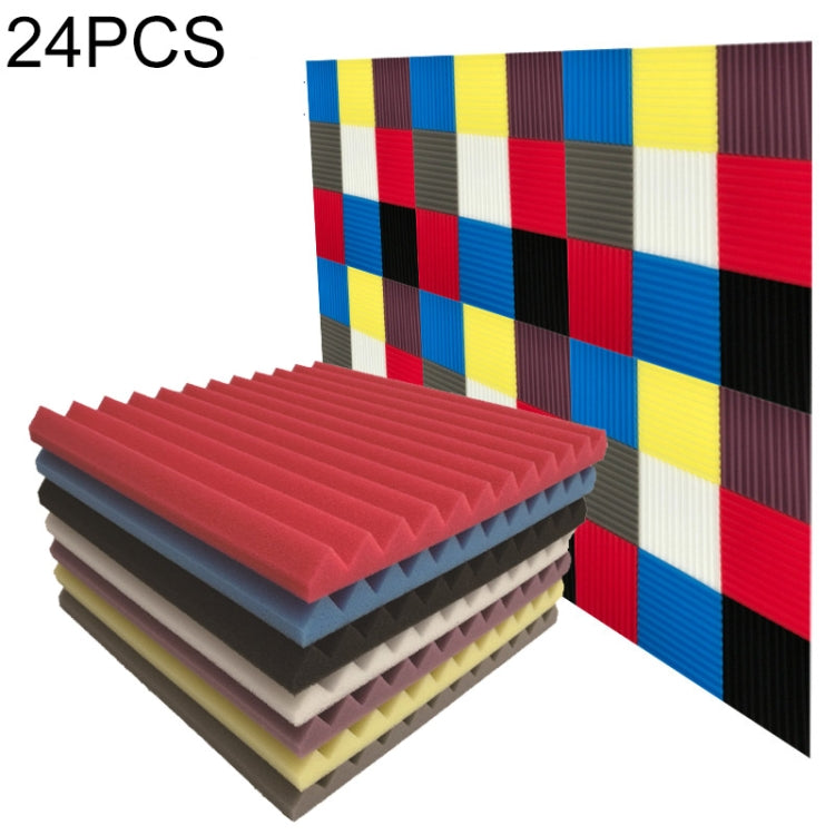 24 PCS Recording Studio Drum Room Acoustic Foam, Random Color Delivery, 24 PCS 24 PCS