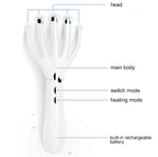 Mini Portable Multifunctional Head Massager Massage Comb, Battery Powered, Battery Powered (Gold)
