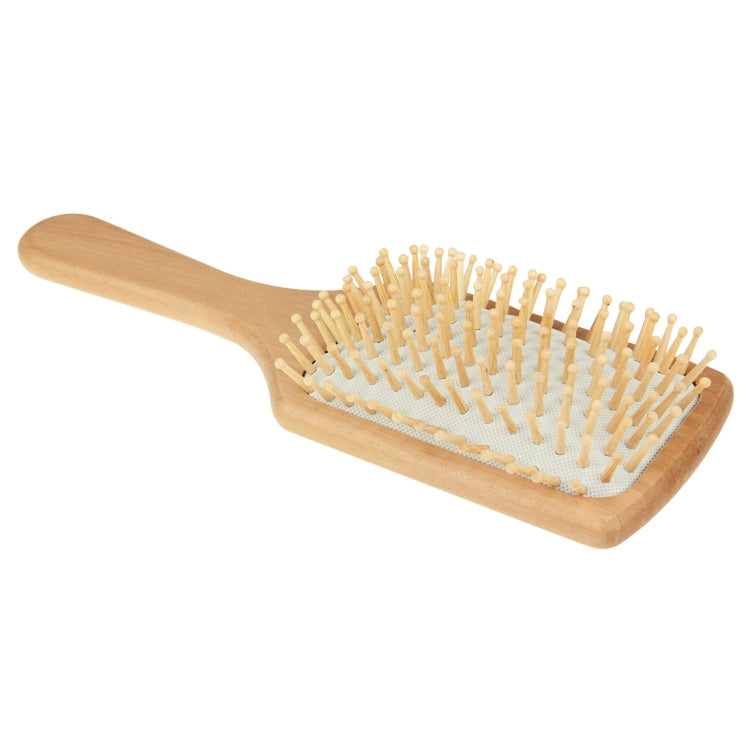 Natural Wooden Massage Hair Comb with Rubber Base & Wooden Brush, Size: Large, Large(White), Large(Black) Large(White) White