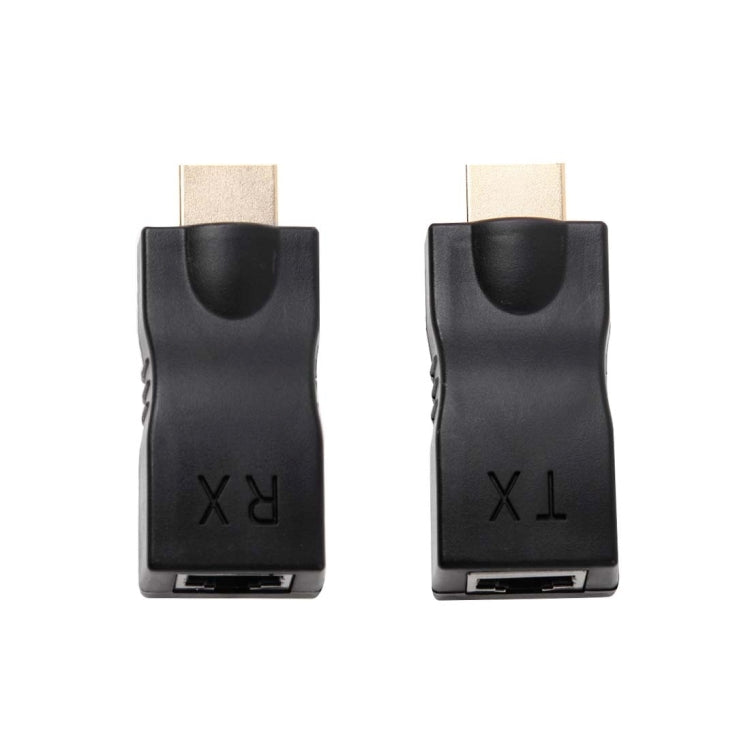 HDMI to RJ45 Extender Adapter (Receiver & Transmitter) by Cat-5e/6 Cable, Support HDCP, Transmission Distance: 30m, Single RJ45 Black