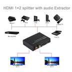 HDMI 1x2 Splitter with Audio Extractor, Support 5.1CH / 2CH, 4Kx2K, 3D, 4Kx2K with Audio Extractor – TPU, 4K