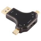 D63A Adapter – DisplayPort + Mini DP + UCB-C / Type-C Male to HDMI Female 3 in 1...