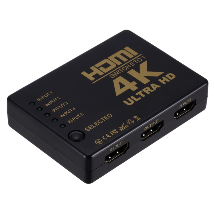 ZMT-968885 HDMI Switch 5 into 1 out 4K*2K HD Video Switch with Remote Control, 5 into 1 out – TPU, 4K 5 into 1 out