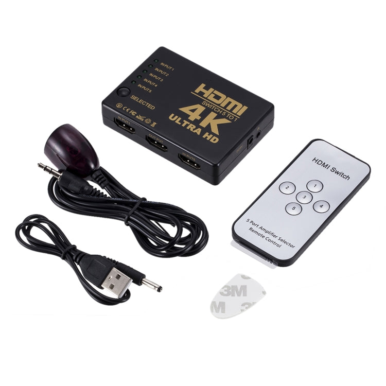 ZMT-968885 HDMI Switch 5 into 1 out 4K*2K HD Video Switch with Remote Control, 5 into 1 out – TPU, 4K