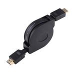 1m HDMI Male to HDMI Male Retractable Video Audio Connector Adapter Cable with Mini HDMI & Micro HDMI Adapters for HDTV Monitor & Projector & PC & Cameras & Tablets & Smartphones – Durable Build, Easy to Use