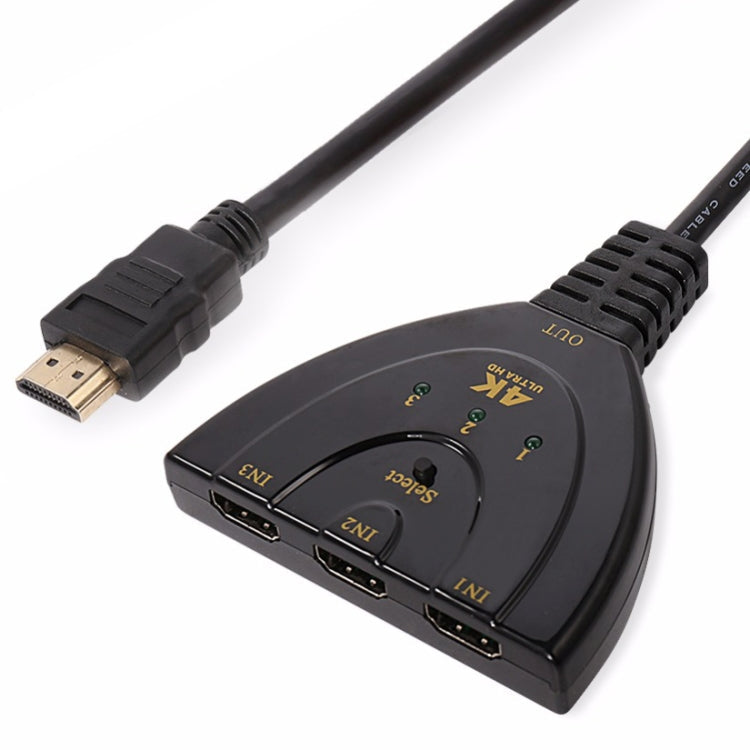 3 in 1 HDMI Input 4K x 2K HDTV Pigtail Switch Adapter HDMI Splitter, 1 in 3 – 4K