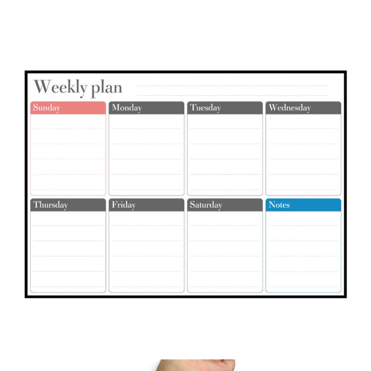 Magnetic Weekly Plan Refrigerator Magnet PET Magnetic Soft Whiteboard, Size: 29.7cm x 42cm, Weekly Plan – Magnetic