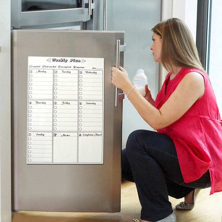 Magnetic Weekly Plan Refrigerator Magnet PET Magnetic Soft Whiteboard, Size: 29.7cm x 42cm, Weekly Plan – Magnetic
