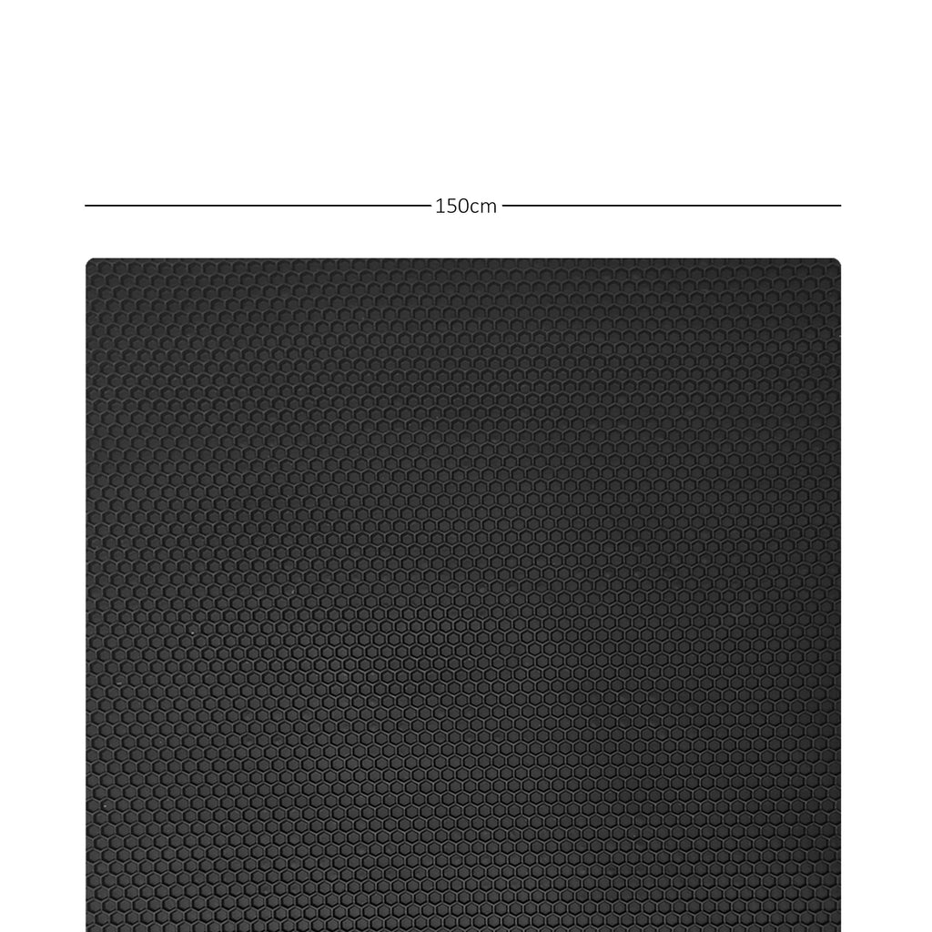 Hex PVC Rubber Mat - Black 1.5m Wide - Sold By The Metre