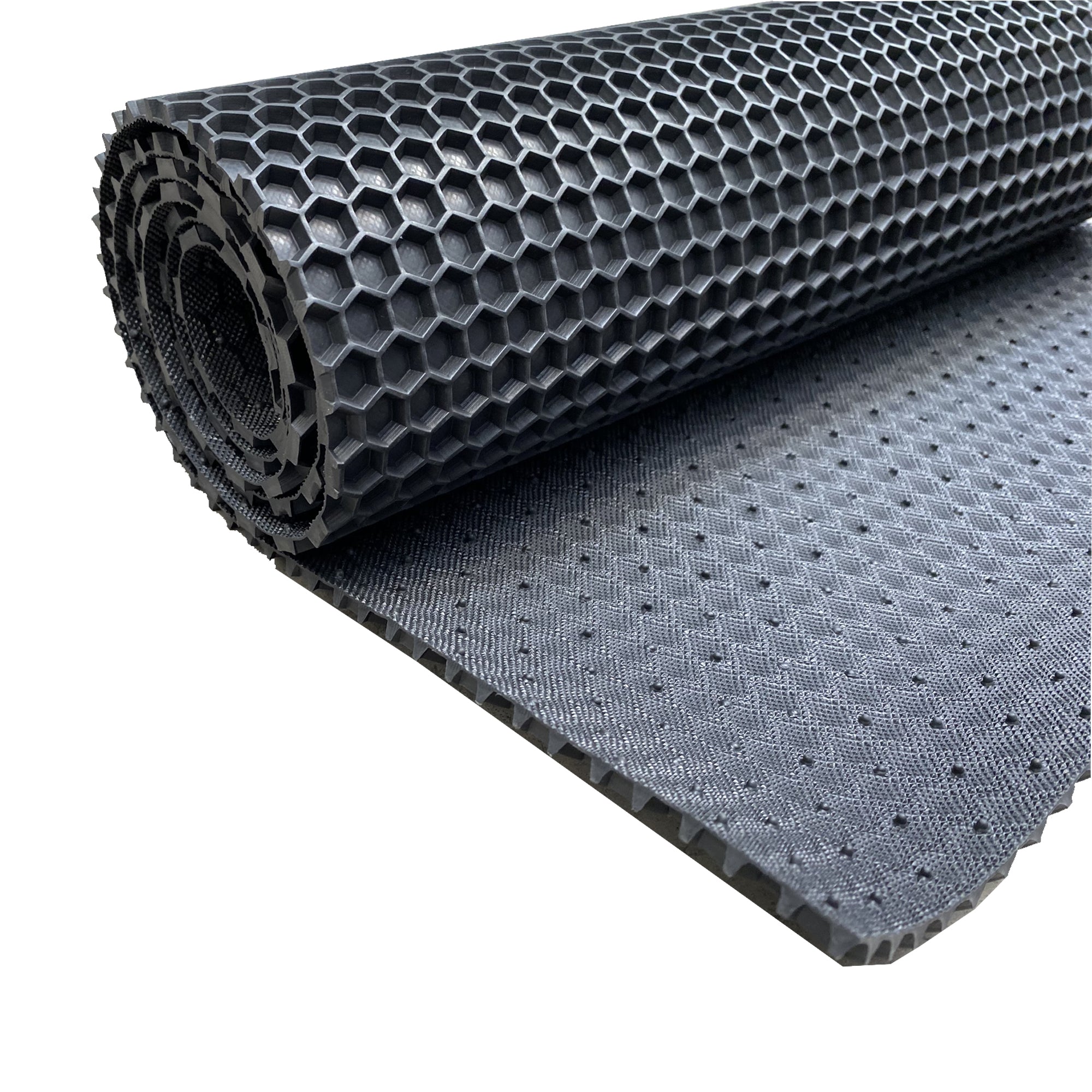Hex PVC Rubber Mat - Black 1.5m Wide - Sold By The Metre