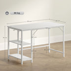 120 x 60 cm Computer Desk with Power Outlets and Reversible Shelves - White
