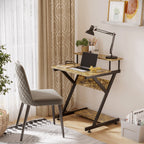 Industrial Computer Desk with Monitor Stand, 70 x 60cm Compact Desk for Small Spaces, Home Office Desk, Rustic Brown