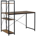 Reversible Computer Desk with Storage Shelves on Left or Right, Industrial Reversible Writing Desk for Home Office, Study, Easy Assembly, 120 x 64 x 121cm, Rustic Brown and Black Rustic Brown
