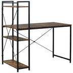 Reversible Computer Desk with Storage Shelves on Left or Right, Industrial Reversible Writing Desk for Home Office, Study, Easy Assembly, 120 x 64 x 121cm, Rustic Brown and Black Rustic Brown