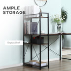 Reversible Computer Desk with Storage Shelves on Left or Right, Industrial Reversible Writing Desk for Home Office, Study, Easy Assembly, 120 x 64 x 121cm, Rustic Brown and Black