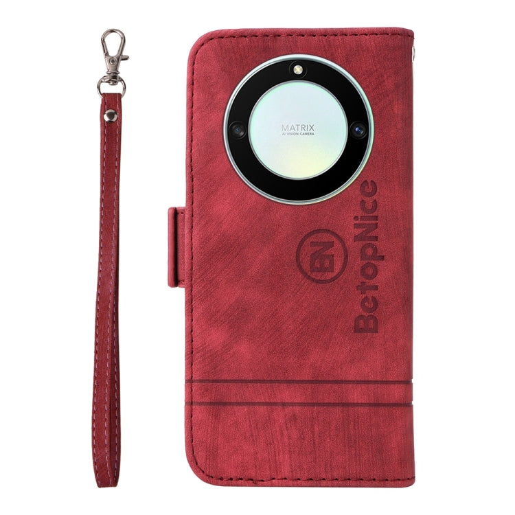 BETOPNICE Dual-side Buckle Leather Phone Case – Wear-resistant, Card Slot, Kickstand, For Honor X9a 5G / X40 5G / Magic5 Lite
