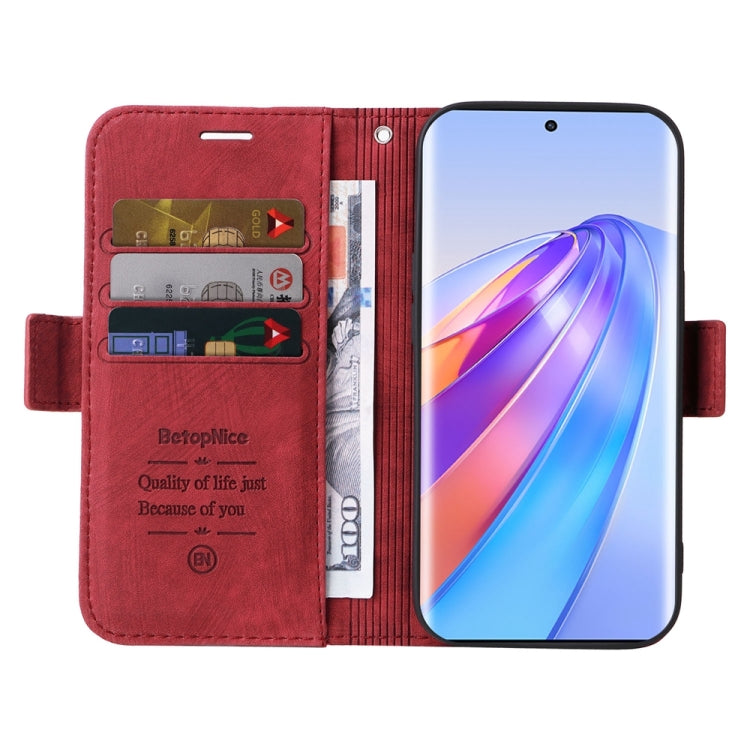 BETOPNICE Dual-side Buckle Leather Phone Case – Wear-resistant, Card Slot, Kickstand, For Honor X9a 5G / X40 5G / Magic5 Lite