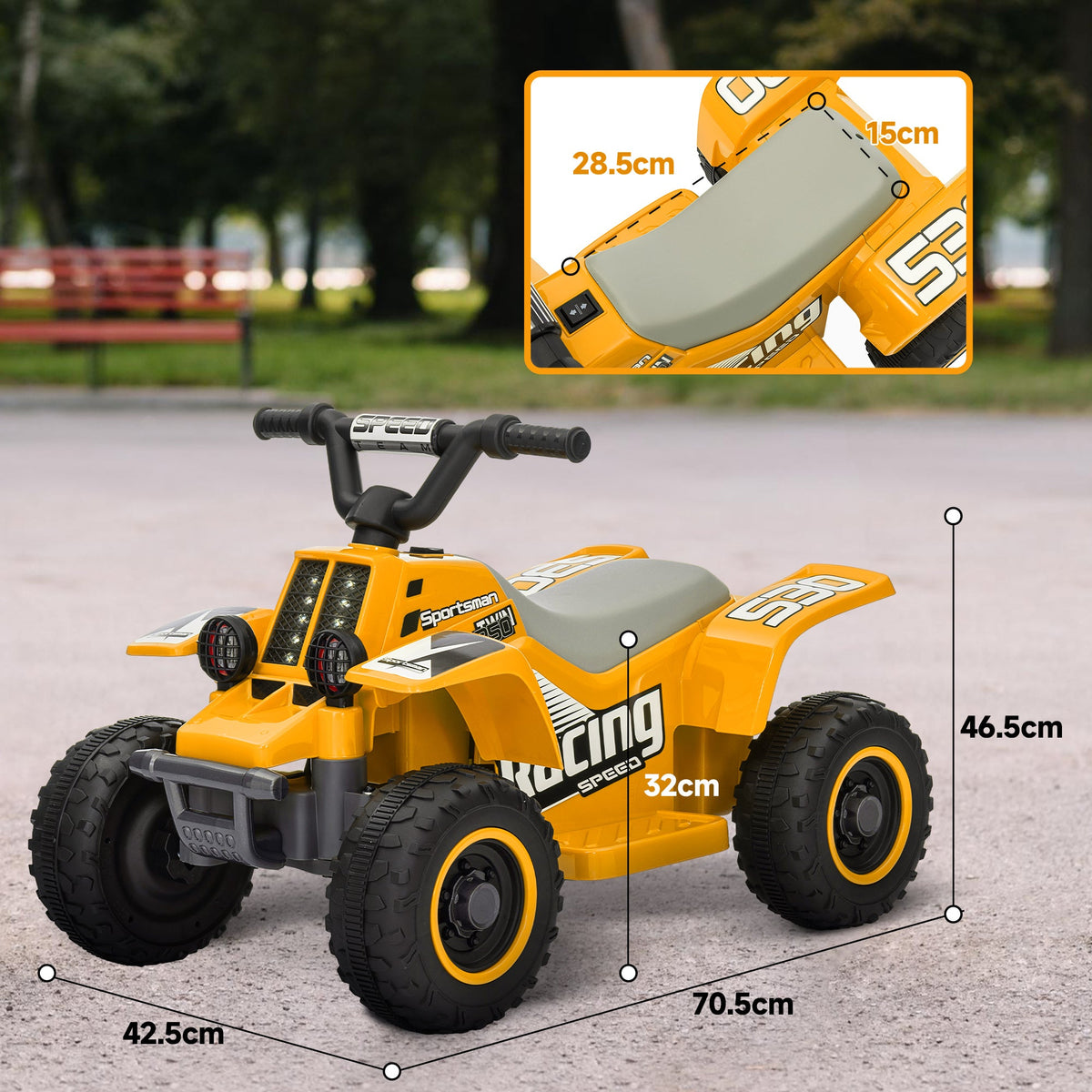 6V Electric Quad Bike for Kids w/ Forward Backward